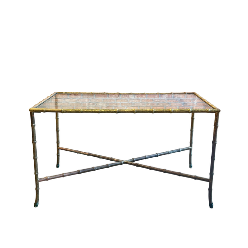 Brass Bamboo Frame Side Table