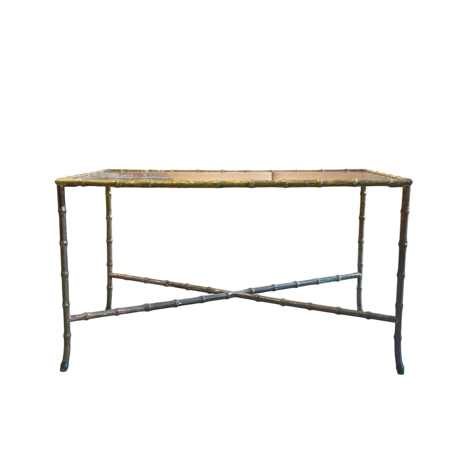 Brass Bamboo Frame Side Table