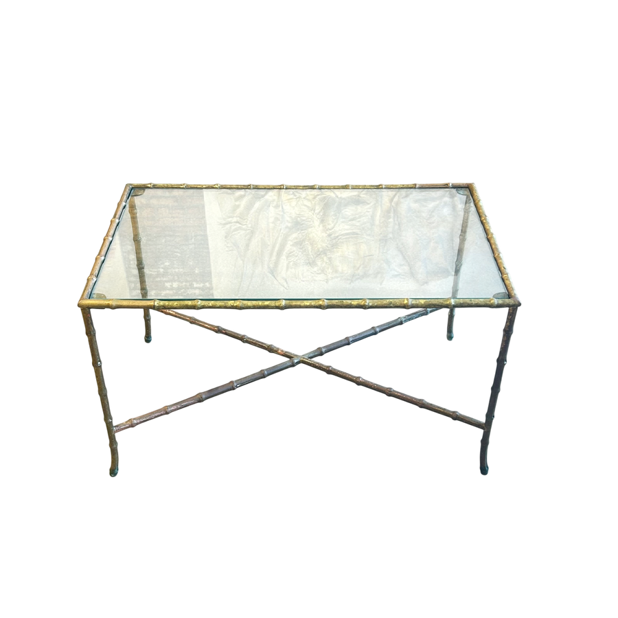 Brass Bamboo Frame Side Table