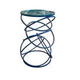 Spiraled Iron Glass Top End Table