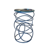 Spiraled Iron Glass Top End Table