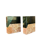 Pair of Multicolor Marble Bookends