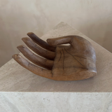 Light Wood Open Palm Sculpture