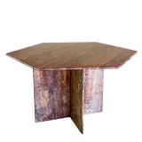Hexagonal Alicante Red Marble Dining Table