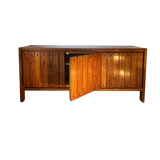 French Pine Credenza with Vertical Plank Sliding Doors