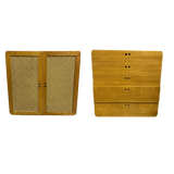 Modular Five Drawer and Cane Door Cabinet, Pair