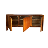French Pine Credenza with Vertical Plank Sliding Doors