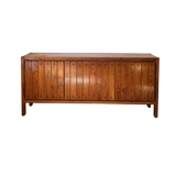 French Pine Credenza with Vertical Plank Sliding Doors