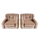 Pair of Camel Chenille 'Velasquez' Chairs by Mimo Padova, 1970s