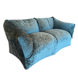 Tentazione Loveseat by Mario Bellini in Teal Velvet