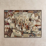 Aubusson Tapestry Town Scene Tapestry, Atelier Raymond Picaud