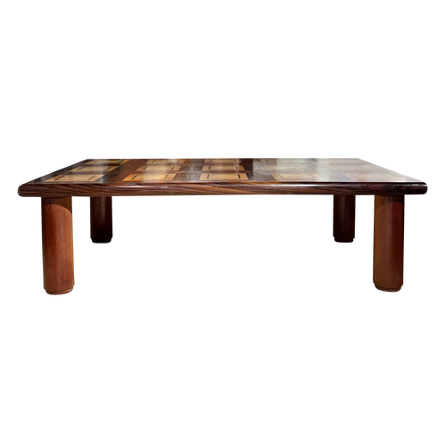 French 1970’s Multi-tone Wood Block Coffee Table