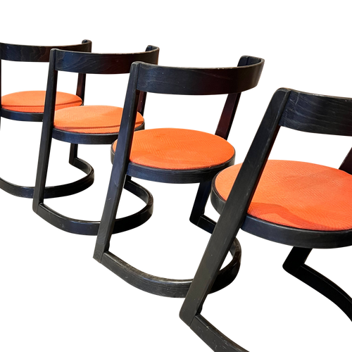 Set of 6 Halfa Wooden chairs by Baumann, 1970’s