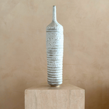 Tall Ribbed Cream Studio Pottery Vessels