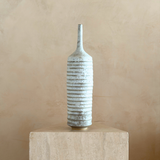 Tall Ribbed Cream Studio Pottery Vessels