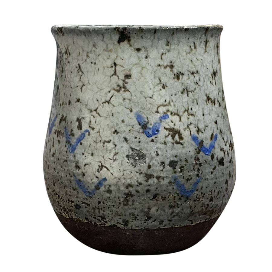 Graphic Blue and Brown Vase