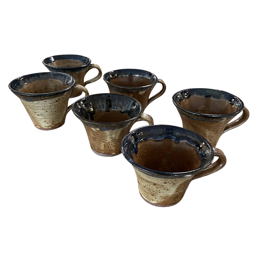 Set of 6 Glazed Ceramic Cups