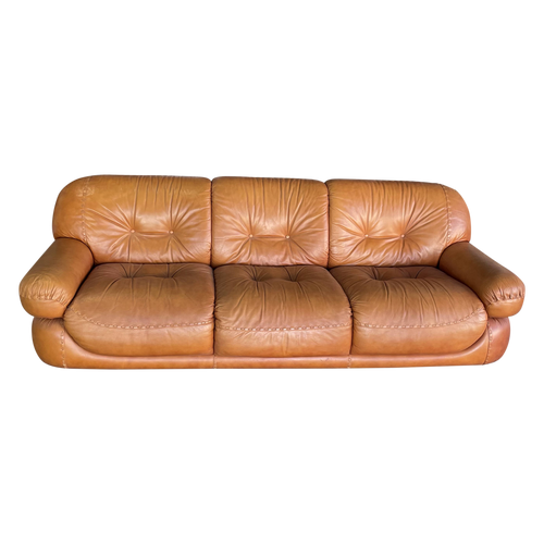 Cognac Leather Sofa by Sapporo for Mobil Girgi