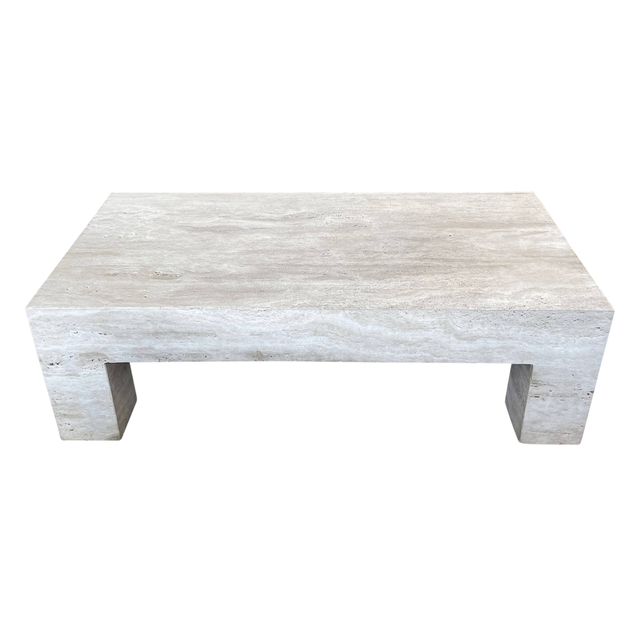 Rectangular Block Travertine Coffee Table