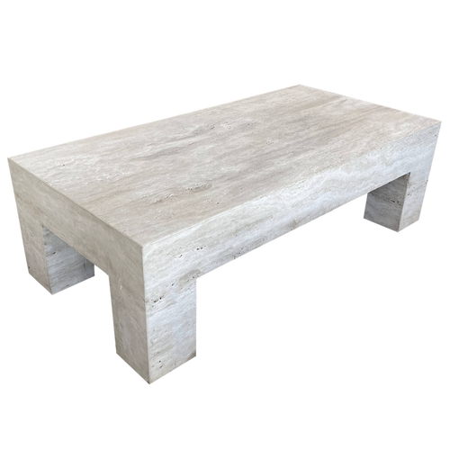 Rectangular Block Travertine Coffee Table