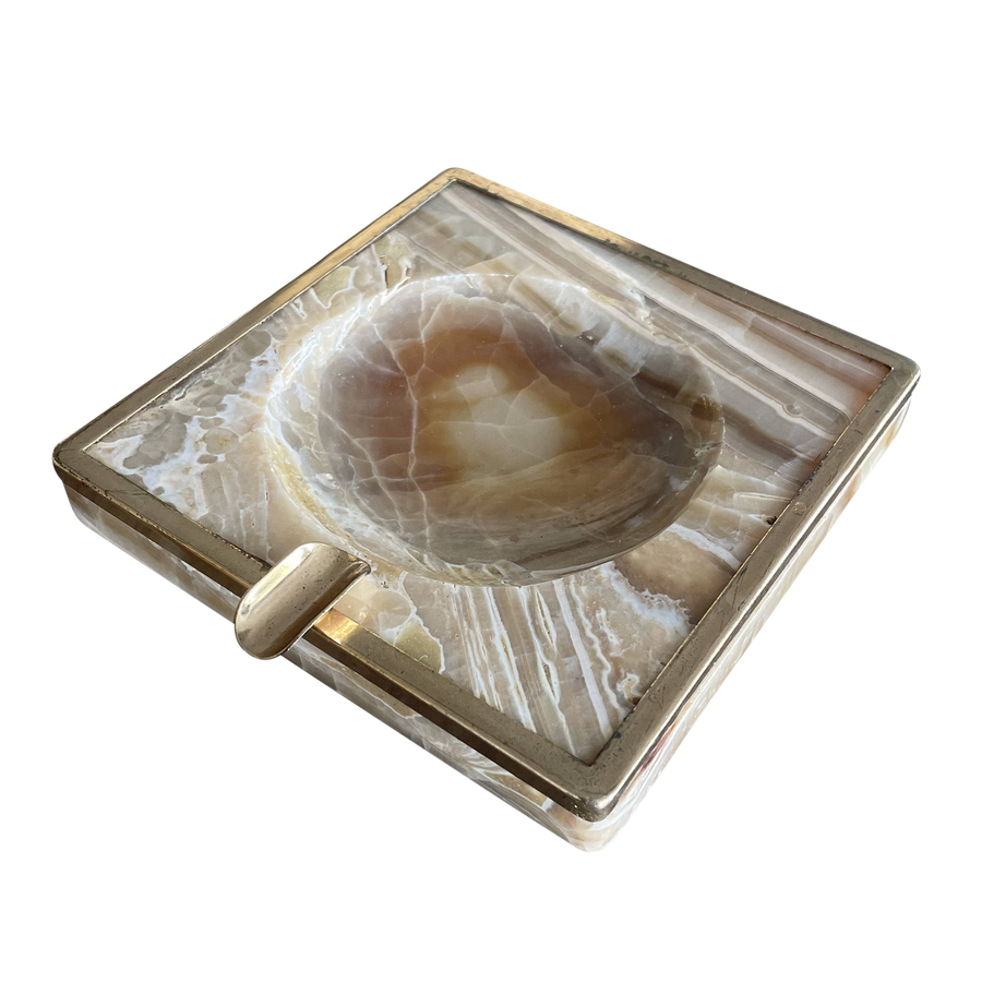 Brass and Marble Ashtray