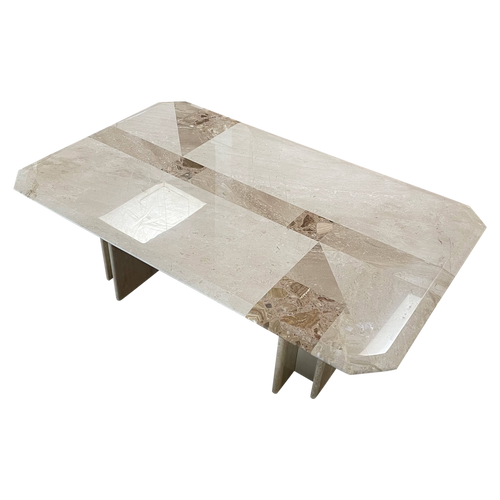 Travertine and Marble Coffee Table