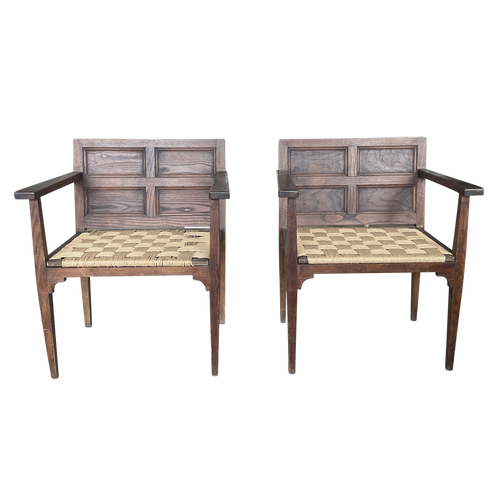 Pair of Antique Caned Arm Chairs