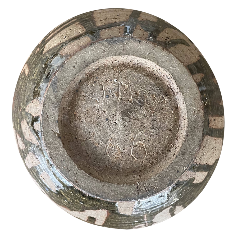 Vintage Earth Tone Pottery Bowl