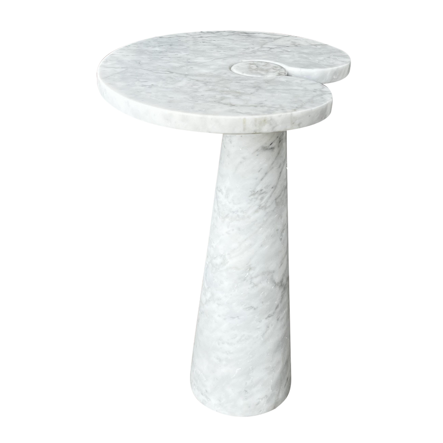 Set of White Marble Eros Side Tables by Angelo Mangiarotti