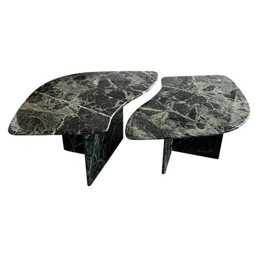 Pair of Green Marble Nesting Tables