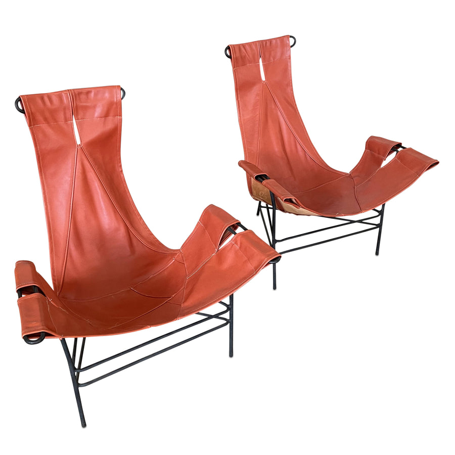 Pair of Leather Sling Chairs