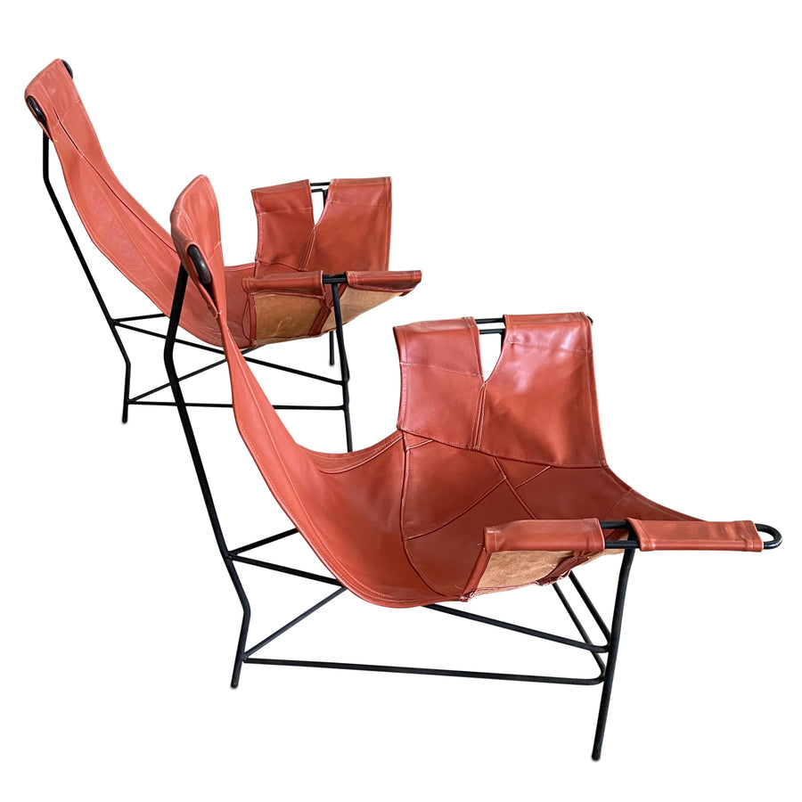 Pair of Leather Sling Chairs